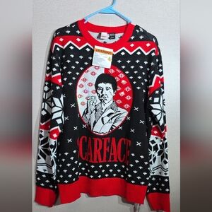 Scarface Graphic Men's Crewneck Sweater - Black & Red